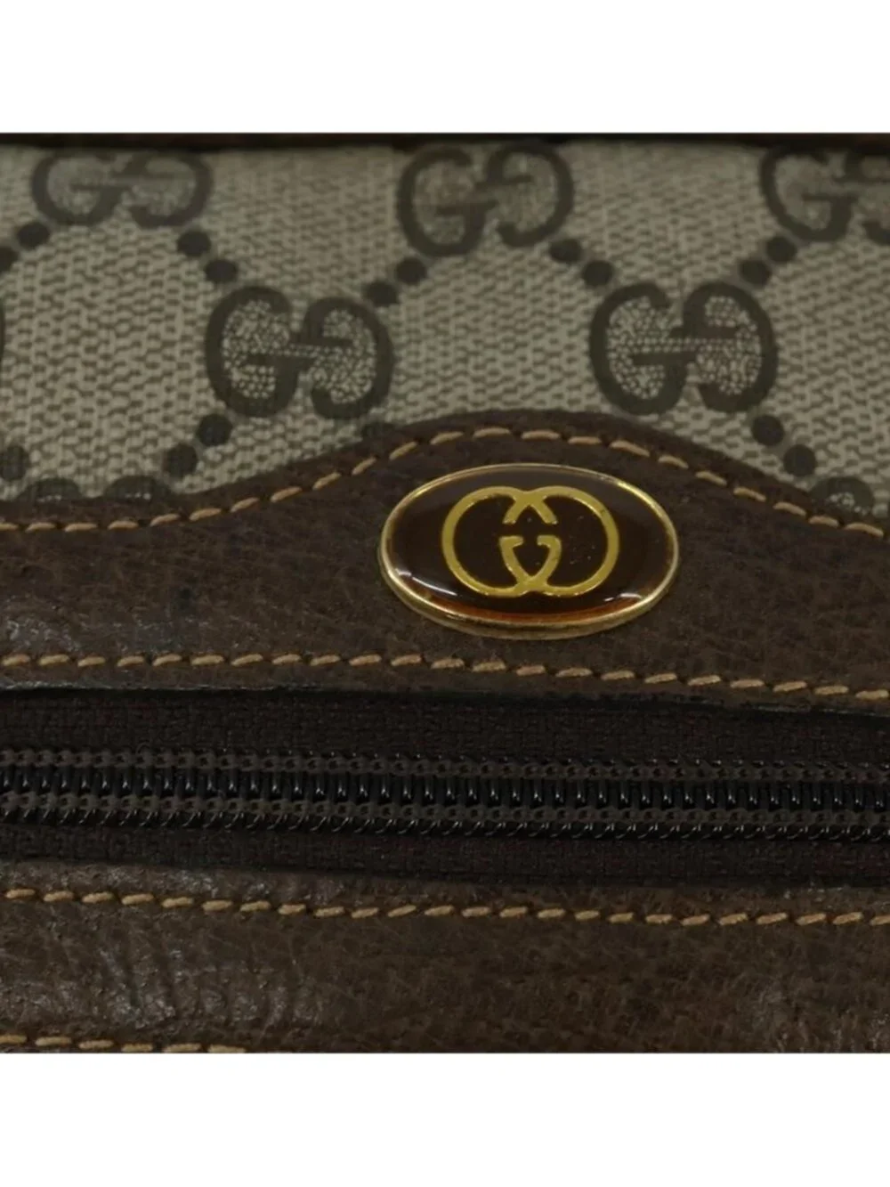 Authentic GUCCI GG Supreme Web Sherry Line Shoulder Bag PVC Beige Gold 010 378 - Picture 5 of 16